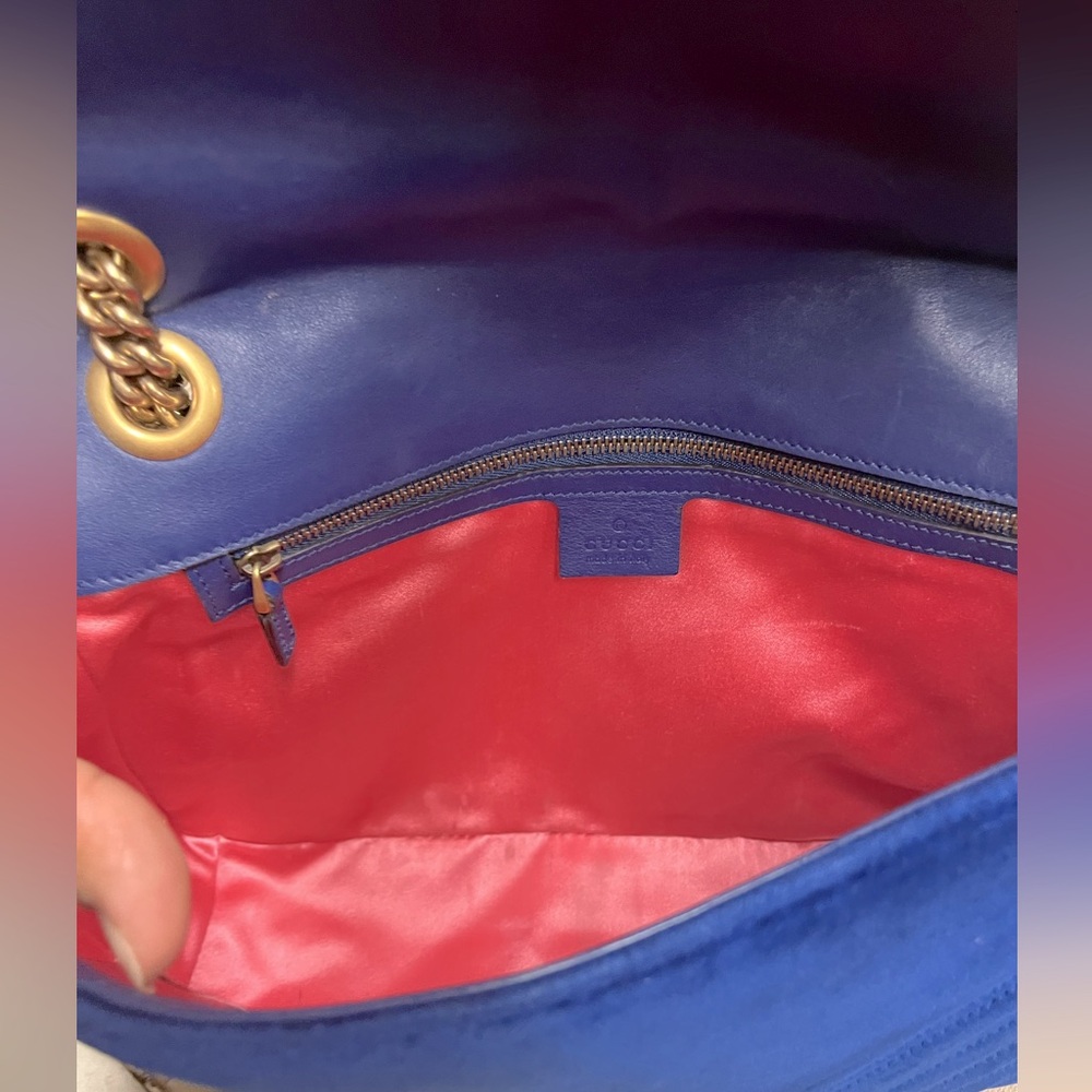 Gucci Big Blue Velvet Shoulder Bag(big size, not the mini/small) - Picture 14 of 16